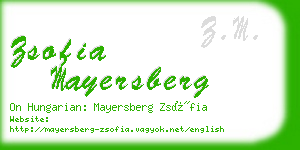 zsofia mayersberg business card